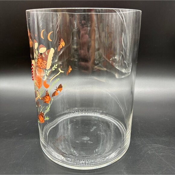 Vintage Woodland Creature Mushroom Moth Glass Container Jar Rhinestone Botanical - Picture 3 of 10